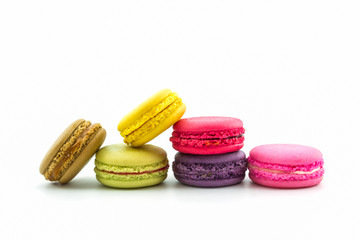 Sweet and colourful french macaroons or macaron, Dessert.