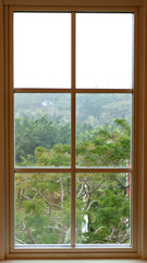Fototapeta na wymiar View from inside from a beautiful traditional window