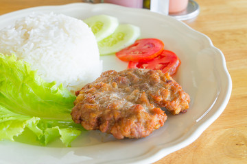 Pork steak with rice