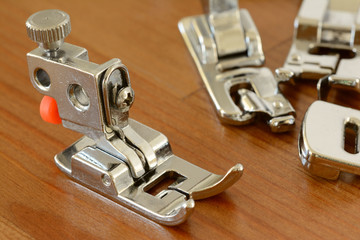 Close up of separated sewing machine head