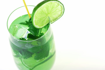 cocktail into glass