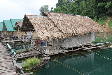 The village hay on the water at Cheowlan ,thailand