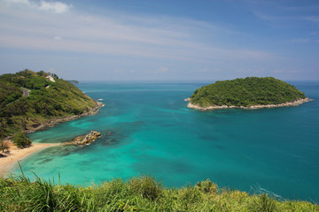 Tropical sea scenery. Panoramic composition in very high resolut