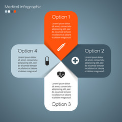 Vector medical plus sign infographic.