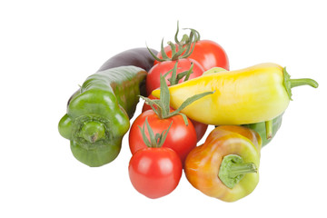 Assortment of vegetables isolated on white background
