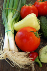closeup of fresh seasonal vegetables
