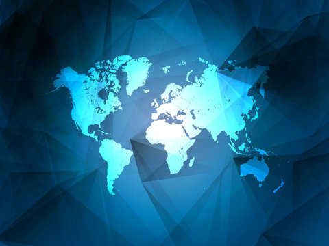 Blue Detailed Vector World Map | EPS10 Design