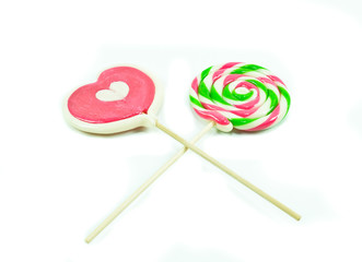 colorful lollipop on white background