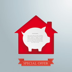 House Hole Silver Background Piggy Bank - obrazy, fototapety, plakaty