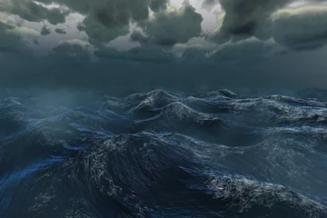 Rauer stürmischer Ozean unter dunklem Himmel © WavebreakmediaMicro