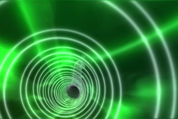 Green spiral with bright light
