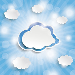 Blue Sky Rays Blue Clouds