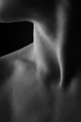 Beautiful woman's neck; monochrome