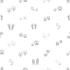 basic animal footprints gray and white seamless pattern eps10 - 69410552