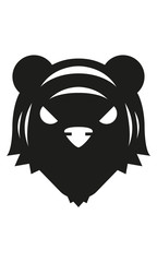 Tiger Kopf Frontal Böse