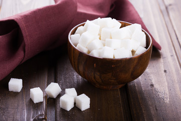 Whitev sugar cubes