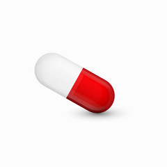 Vector modern pills on white background.