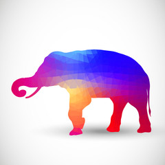 Geometric silhouettes animals Elephant