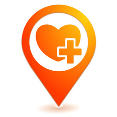 ajouter aux favoris sur symbole localisation orange