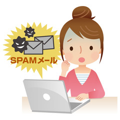 スパムメール　パソコン　女性