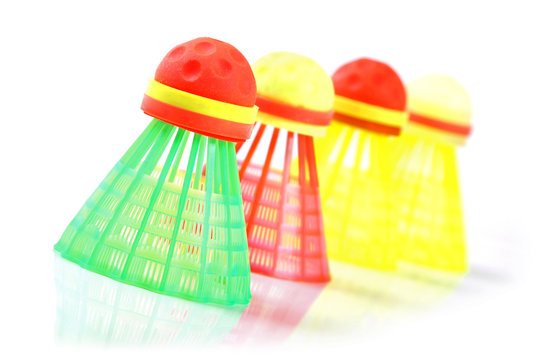 speedminton shuttlecocks isolated on white