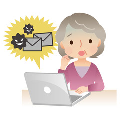 悪質メール　パソコン　女性　高齢者