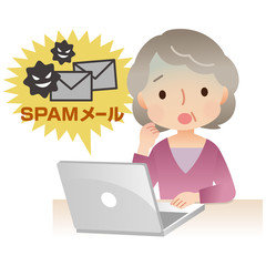 スパムメール　パソコン　女性　高齢者