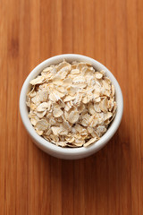 Rolled oats in a bowl