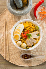 Hot and spicy Singapore Curry Noodle