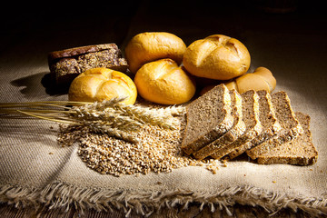 Wheat, corn and bread © denisk999