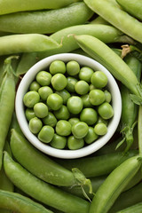 Fresh peas in a bowl