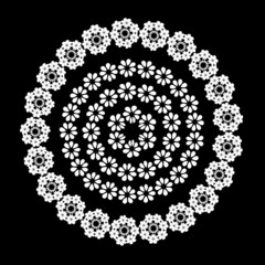 Muster kreisförmig Serviette schwarz