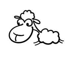 Jumping funny sheep