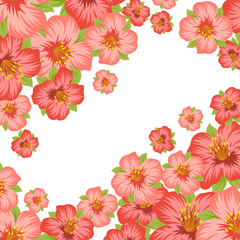 Background or card with pretty stylized flowers.