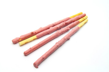 Strawberry biscuit sticks