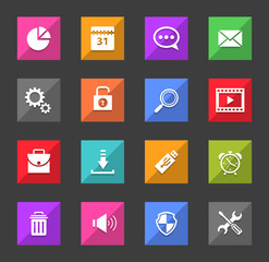 Set of flat design icons. Vector illustration