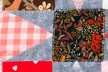 Closeup of quilt pattern.