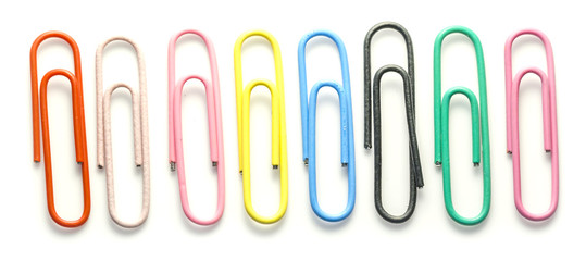 Colorful Paper Clip White background