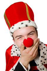 Man with crown isolated on white