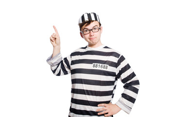 Funny prison inmate in concept