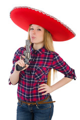 Funny mexican with sombrero in concept