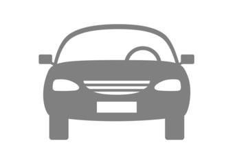 Grey car icon on white background