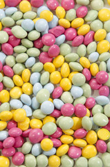 chocolate beans in different colors