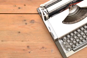 Typewriter on wood
