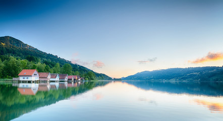 Fototapeta na wymiar Summer Lake Reflections - Alpsee, Germany