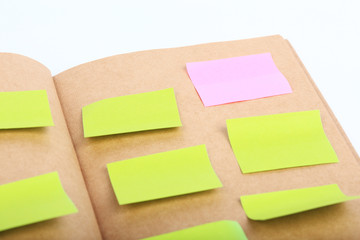 paper note on book isolated