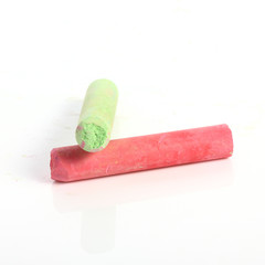 colored chalk isolated on white background