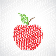 Red sketch apple design stock vector - 69426339