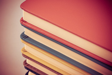 close up on stack of book