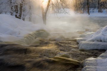 Fototapeta premium Järleån vintertid, Västmanland
